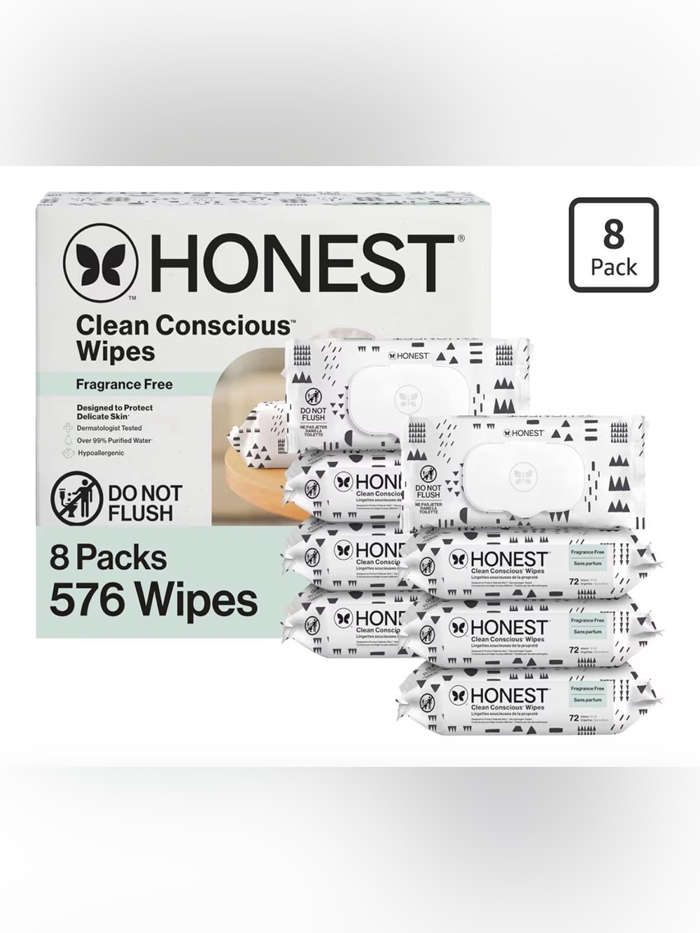 The Honest Company Multi-Use Wipes
(8 Pack) NEW